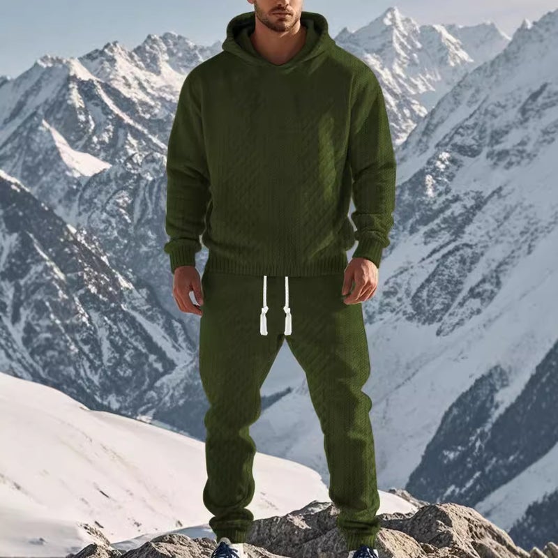 26 Hooded Pullover Jacquard Sweatshirt And Sweatpants Temu Men'S Trendy Casual Sports Suit - Image 5